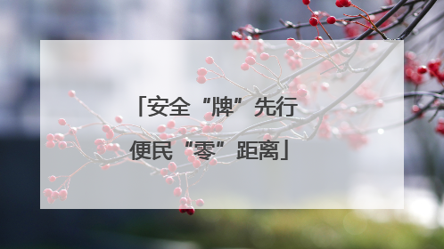 安全“牌”先行 便民“零”距离
