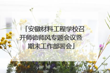 安徽材料工程学校召开师德师风专题会议暨期末工作部署会