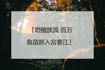 增殖放流 百万鱼苗跃入富春江