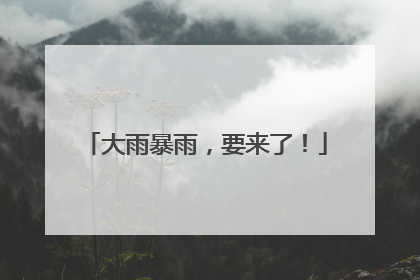 大雨暴雨，要来了！