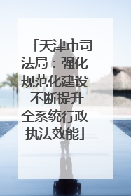 天津市司法局：强化规范化建设 不断提升全系统行政执法效能