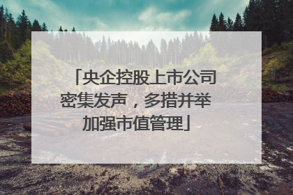 央企控股上市公司密集发声，多措并举加强市值管理