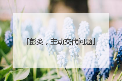 彭炎，主动交代问题