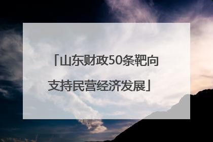 山东财政50条靶向支持民营经济发展