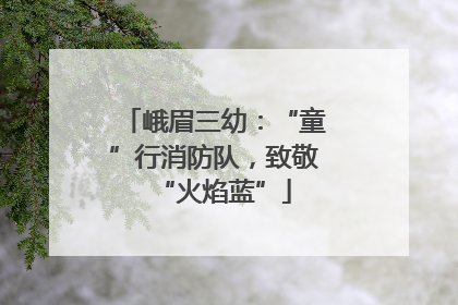 峨眉三幼：“童”行消防队，致敬“火焰蓝”