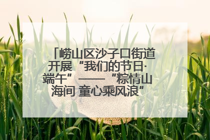 崂山区沙子口街道开展“我们的节日·端午”——“粽情山海间 童心乘风浪”文明实践活动