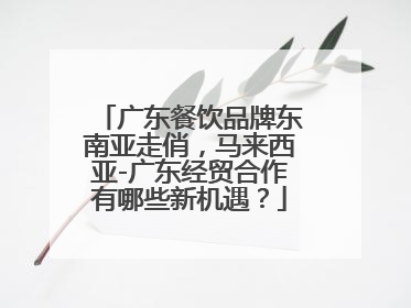 广东餐饮品牌东南亚走俏，马来西亚-广东经贸合作有哪些新机遇？