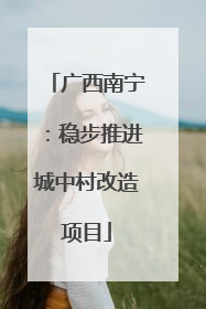 广西南宁：稳步推进城中村改造项目