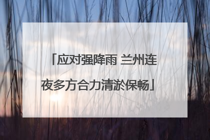 应对强降雨 兰州连夜多方合力清淤保畅