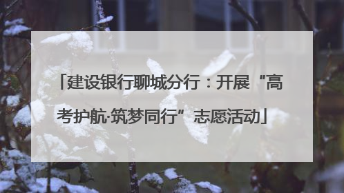 建设银行聊城分行：开展“高考护航·筑梦同行”志愿活动
