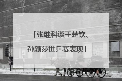 张继科谈王楚钦、孙颖莎世乒赛表现