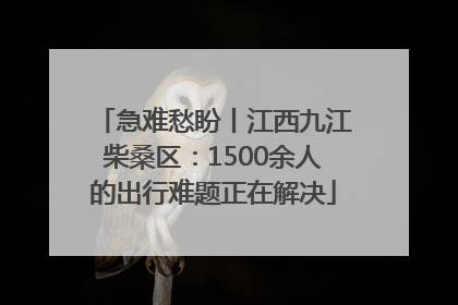 急难愁盼丨江西九江柴桑区：1500余人的出行难题正在解决