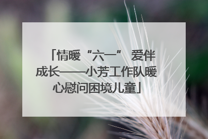 情暖“六一” 爱伴成长——小芳工作队暖心慰问困境儿童