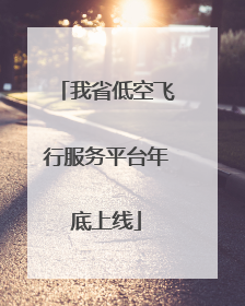 我省低空飞行服务平台年底上线
