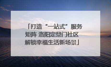 打造“一站式”服务矩阵 洛阳定鼎门社区解锁幸福生活新场景