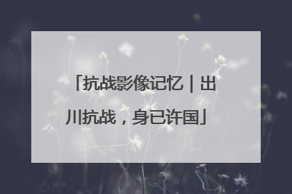 抗战影像记忆｜出川抗战，身已许国