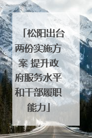 松阳出台两份实施方案 提升政府服务水平和干部履职能力