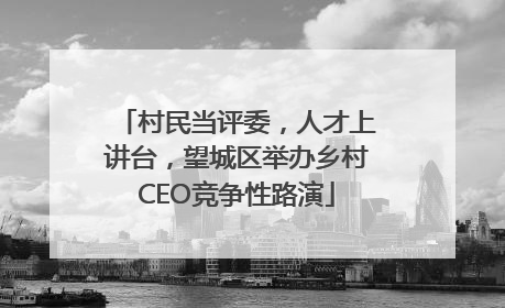 村民当评委，人才上讲台，望城区举办乡村CEO竞争性路演