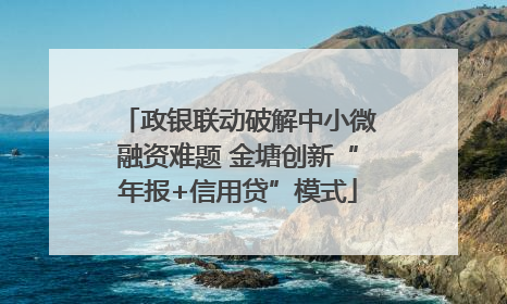 政银联动破解中小微融资难题 金塘创新“年报+信用贷”模式