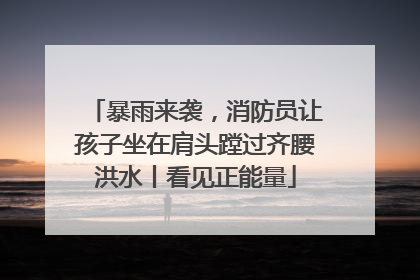 暴雨来袭，消防员让孩子坐在肩头蹚过齐腰洪水丨看见正能量