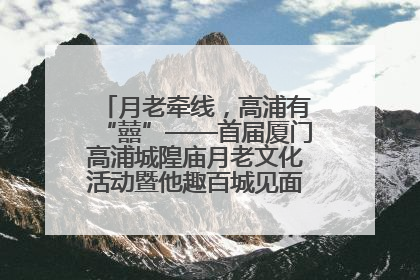 月老牵线，高浦有“囍”——首届厦门高浦城隍庙月老文化活动暨他趣百城见面会隆重举办