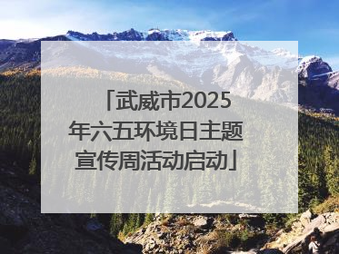 武威市2025年六五环境日主题宣传周活动启动