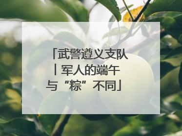 武警遵义支队︱军人的端午 与“粽”不同