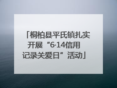 桐柏县平氏镇扎实开展“6·14信用记录关爱日”活动