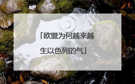 欧盟为何越来越生以色列的气
