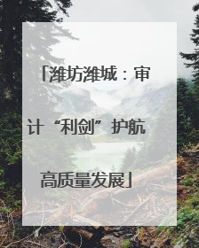 潍坊潍城：审计“利剑”护航高质量发展