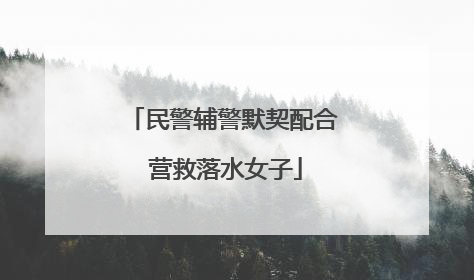 民警辅警默契配合 营救落水女子