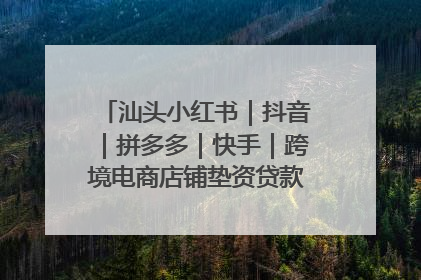 汕头小红书｜抖音｜拼多多｜快手｜跨境电商店铺垫资贷款企业-漫商易