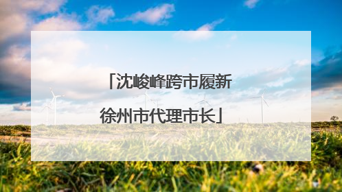 沈峻峰跨市履新徐州市代理市长