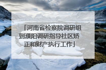 河南省检察院调研组到濮阳调研指导社区矫正和财产执行工作