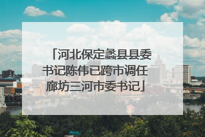 河北保定蠡县县委书记陈伟已跨市调任廊坊三河市委书记