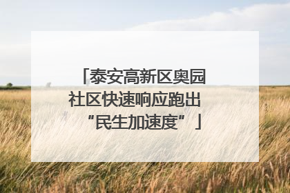 泰安高新区奥园社区快速响应跑出“民生加速度”