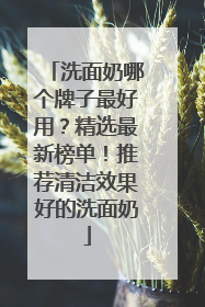 洗面奶哪个牌子最好用？精选最新榜单！推荐清洁效果好的洗面奶
