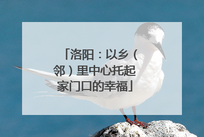 洛阳：以乡（邻）里中心托起家门口的幸福