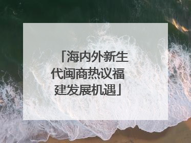 海内外新生代闽商热议福建发展机遇