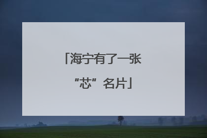 海宁有了一张“芯”名片