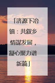 济源下冶镇：共叙乡情谋发展，凝心聚力谱新篇
