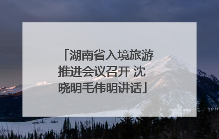 湖南省入境旅游推进会议召开 沈晓明毛伟明讲话