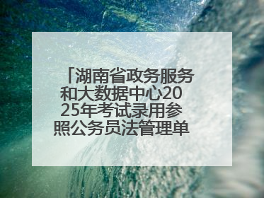 湖南省政务服务和大数据中心2025年考试录用参照公务员法管理单位工作人员拟录用人员名单公示