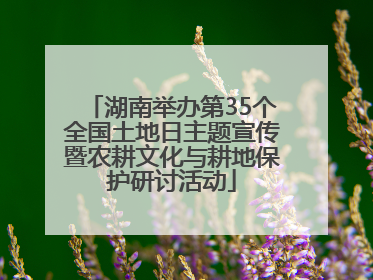 湖南举办第35个全国土地日主题宣传暨农耕文化与耕地保护研讨活动