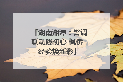 湖南湘潭：警调联动践初心 枫桥经验焕新彩