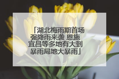 湖北梅雨期首场强降雨来袭 恩施宜昌等多地有大到暴雨局地大暴雨