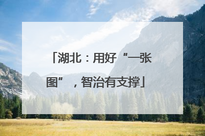湖北：用好“一张图”，智治有支撑
