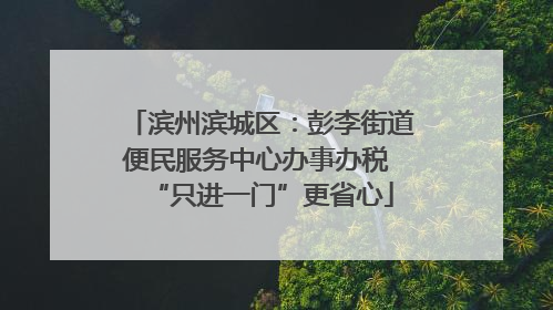 滨州滨城区：彭李街道便民服务中心办事办税 “只进一门”更省心