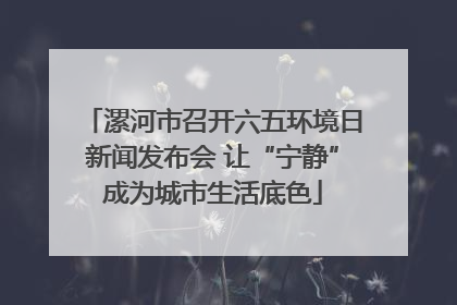漯河市召开六五环境日新闻发布会 让“宁静”成为城市生活底色