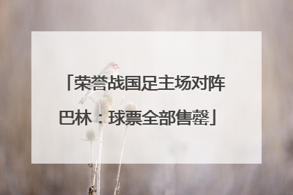 荣誉战国足主场对阵巴林：球票全部售罄